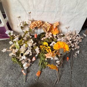 Ashland Harvest Floral Picks with Sunflowers and Hydrangeas Huge Lot